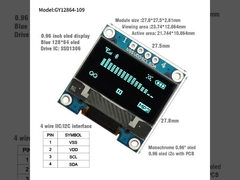 0.96'' I2C OLED डिस्प्ले मॉड्यूल 128x64 रिज़ॉल्यूशन SSD1306 इंटरफ़ेस