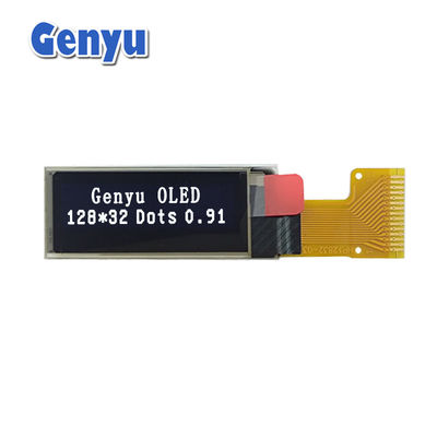 0.91 इंच OLED डिस्प्ले 128x32 रिज़ॉल्यूशन सफेद 15 पिन FPC SPI इंटरफ़ेस